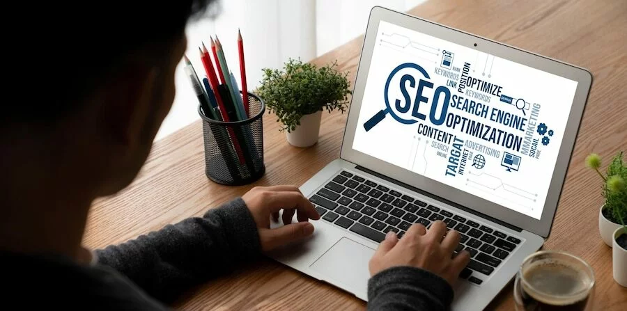 Search Engine Optimization - SEO laptop digital marketing